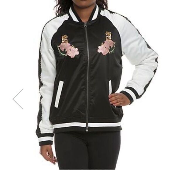 Vans California Embroidered Tiger Palm Tree Satin Jacket - Picture 2 of 12